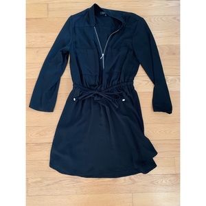 Black dress tie at the waist with gold details